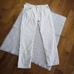 Guideboat Co. Cotton Linen Pants Men's 36 Tan Off-White
